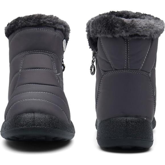 Womens Warm Fur Lined Winter Snow Boots Waterproof Ankle Boots Outdoor - Picture 2 of 6